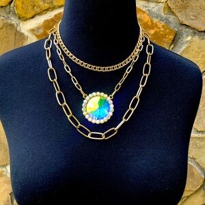 Gypsy South Gold and Crystal Necklace